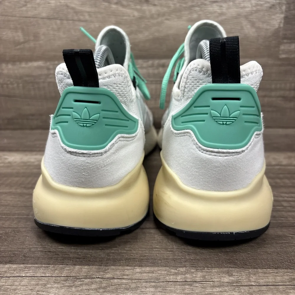 Adidas ZX 2K Boost White Green Mens US Size 8 EUR 41.3 FX4172 Running Shoes